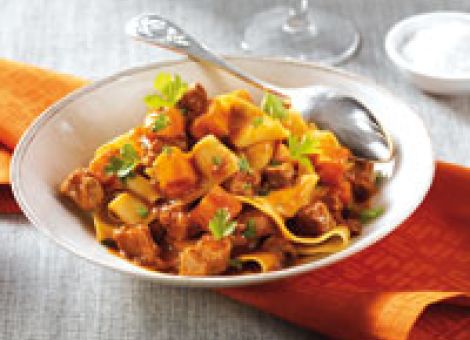 Eintopf mit Kürbis und Kalbfleisch