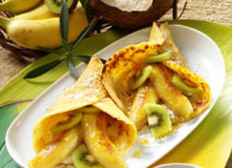 Pfannkuchen  mit Honig-Bananen