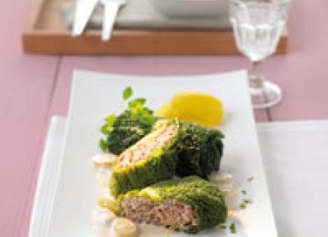 Wirsingpäckchen  mit Traubensauce