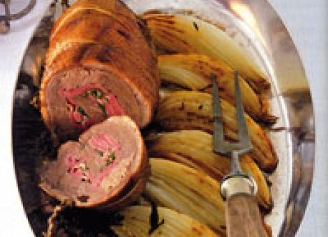 Gefüllter Gänserollbraten