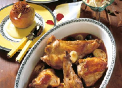 Kaninchen mit Pflaumen