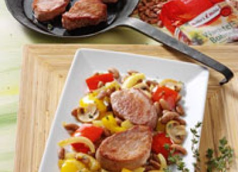 Bohnenpfanne mit Schweinefilet
