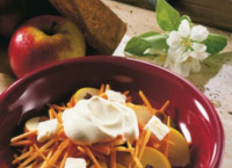 Apfel-Möhren-Rohkost mit Camembert