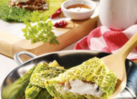 Wirsingtaschen mit Ziegenkäse