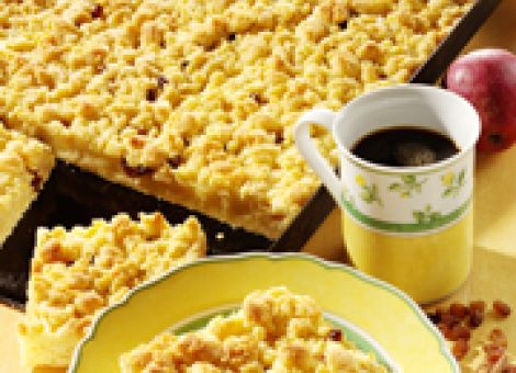 Apfelstreusel auf dem Blech