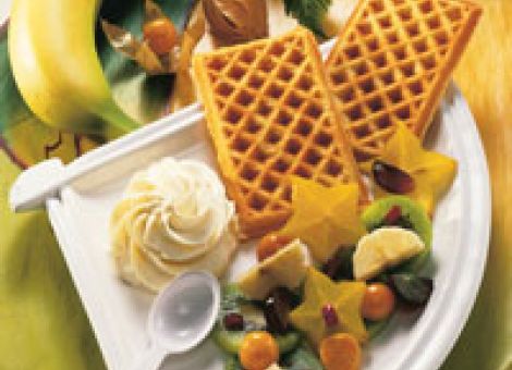 Waffeln mit Frischkäsecreme