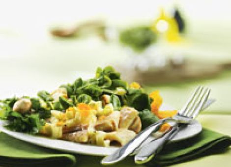 Feldsalat mit braunen Champignons