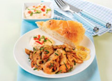 Hähnchen-Gyros mit Paprikaquark