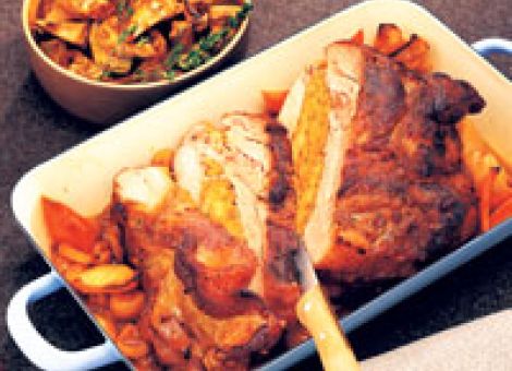 Gefüllte Kalbsbrust mit Kürbis