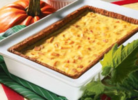 Kürbiskuchen mit Kasslerstreifen