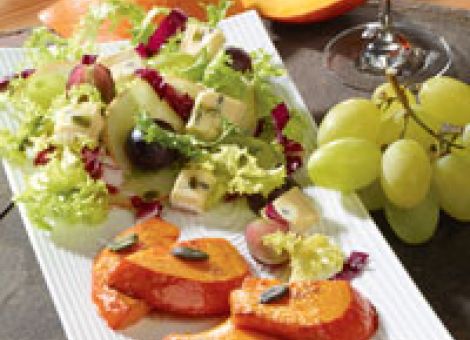 Winzersalat mit gebratenem Kürbis