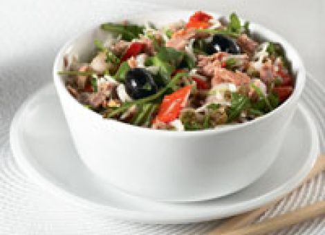 Thunfisch-Reis mit gebratener Paprika