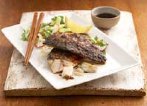 Curry-Makrele mit Sommersalat