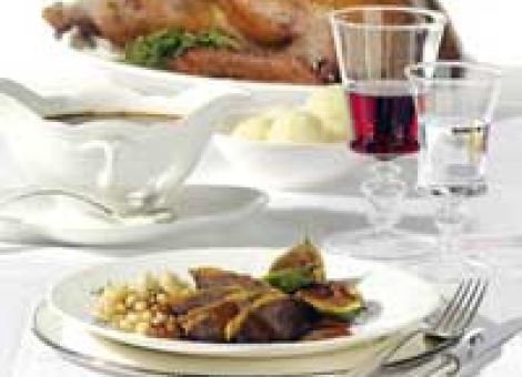 Gänsebraten mit weißen Bohnen