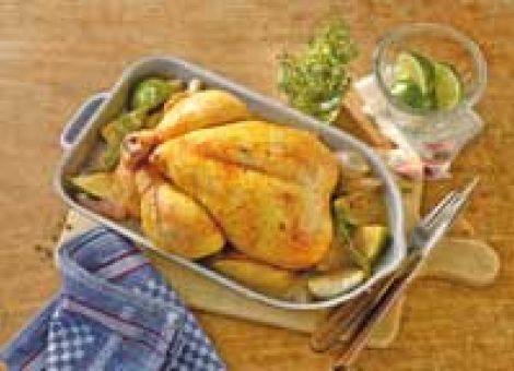 Schmorhähnchen in Weißwein