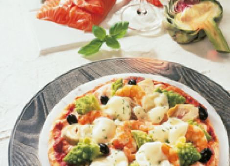 Pizza mit Lachs