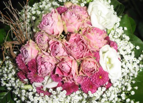 Rosen mit Schleierkraut