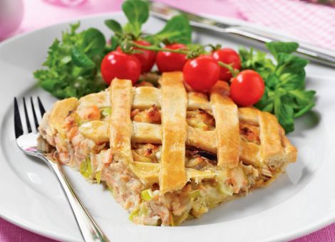 Pastete mit Räucherfisch und Lauch