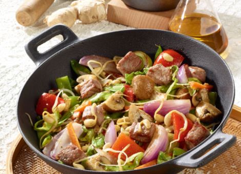 Wok-Gemüse mit Rind