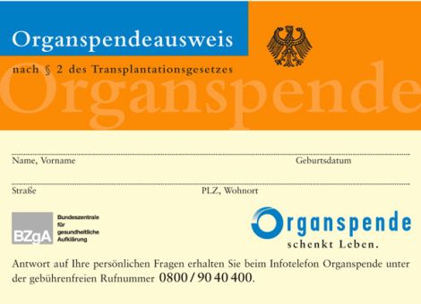 Organspendeausweis ausfüllen?