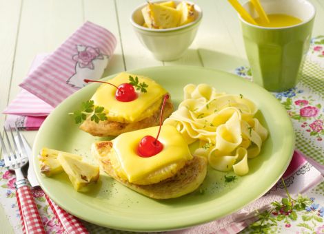 Hähnchenschnitzel Hawaii