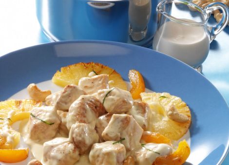 Reispfanne mit Putencurry