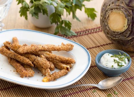 Steckrüben mit Haselnusspanade