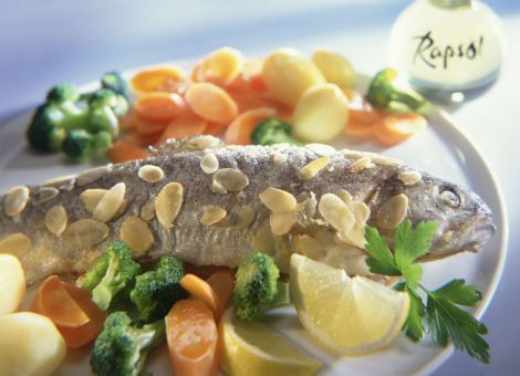 Gebratene Mandelforellen