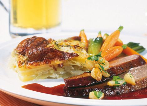 Kalbsbrust mit Bier geschmort 