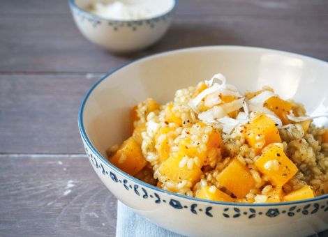 Steckrüben-Risotto mit Parmesan