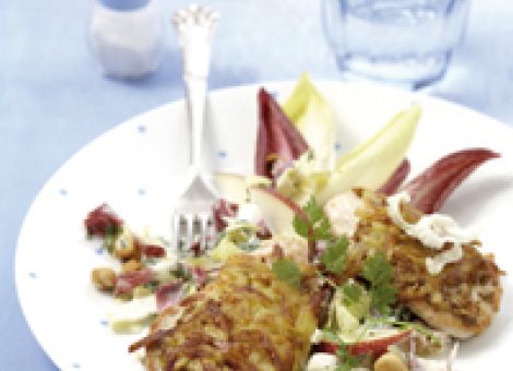 Mini-Putenschnitzel in Kartoffelkruste