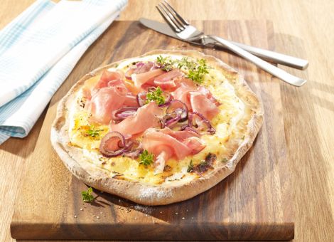 Leichter Flammkuchen für die Fußball-Halbzeit