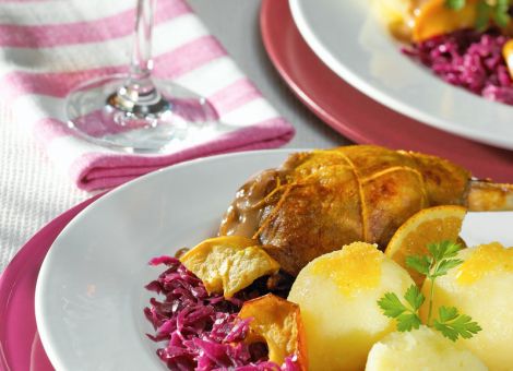 Geschmorte Gänsekeulen