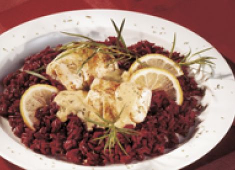 Schollenfilet mit Rote-Bete-Reis