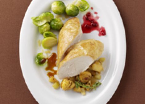 Winterlicher Maronentruthahn