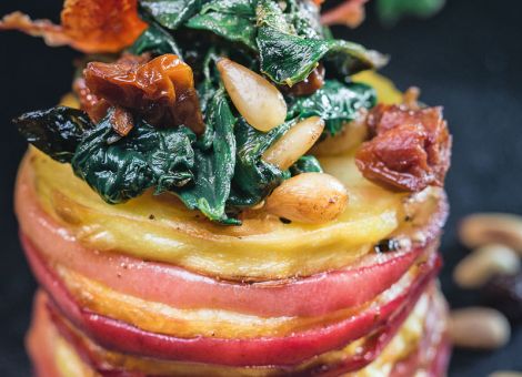 Apfeltower mit Spinat-Schlemmerhaube