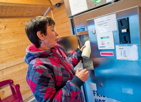 Kassenbeleg aus dem Milchautomaten?