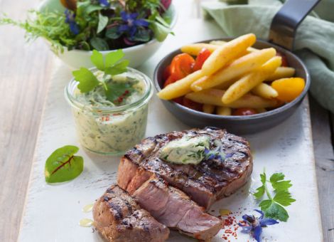 Gegrilltes Biersteak 