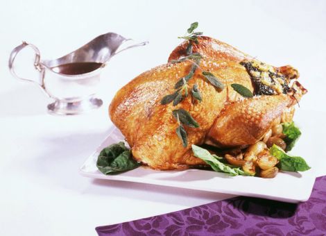 Babypute  mit Spinat-Frischkäse-Füllung