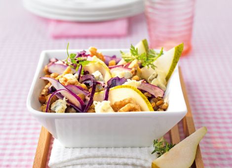 Rotkohl-Linsen-Salat