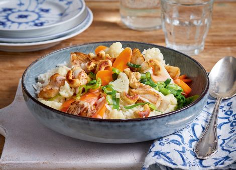 Fisch-Gemüse-Ragout  mit Kokosmilch