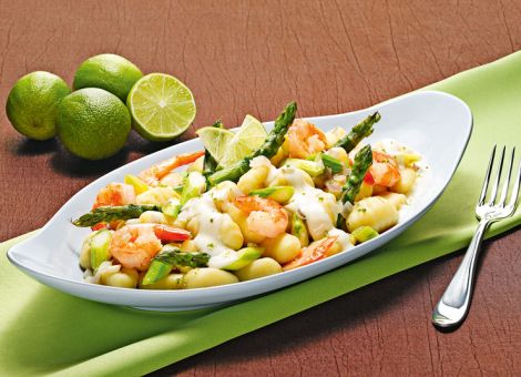 Gnocchi an Garnelen in Limettensauce