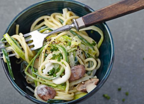 Lauchspaghetti  mit Pasta