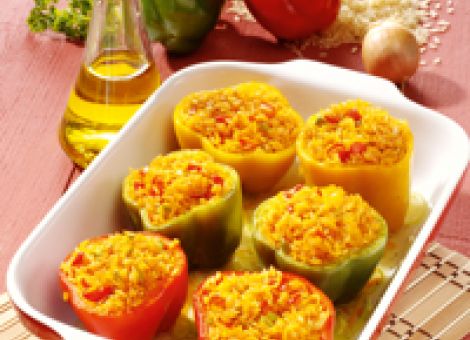 Gefüllte Paprika mit Gemüse und Reis
