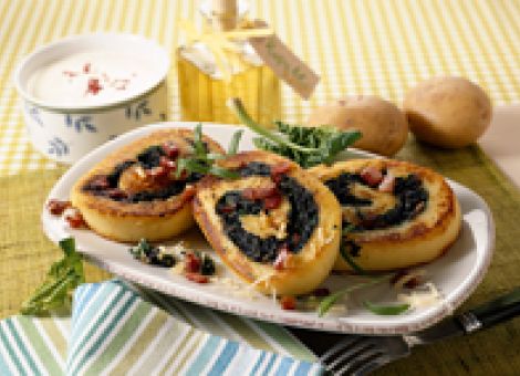 Kartoffel-Spinat-Schnecken