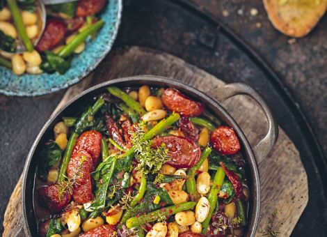 Bohneneintopf  mit Spinat und Salsiccia