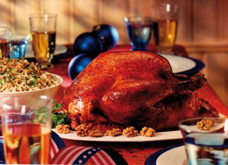 Gefüllter Truthahn  mit Walnuss-Apfelreis