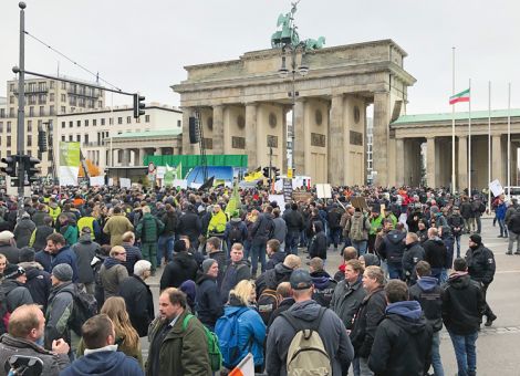 Tausende Bauern vor dem Brandenburger Tor
