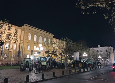Landwirte zeigen Flagge beim Auftritt von Anton Hofreiter