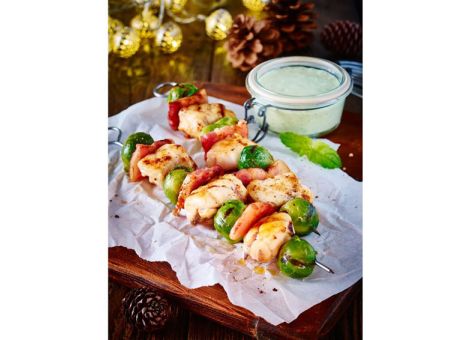 Rosenkohl-Fisch-Spieße  vom Grill 